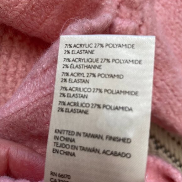 Free People Bradley Cropped Boxy Turtleneck Sweater XS Bubblegum Pink Pullover - Picture 4 of 8